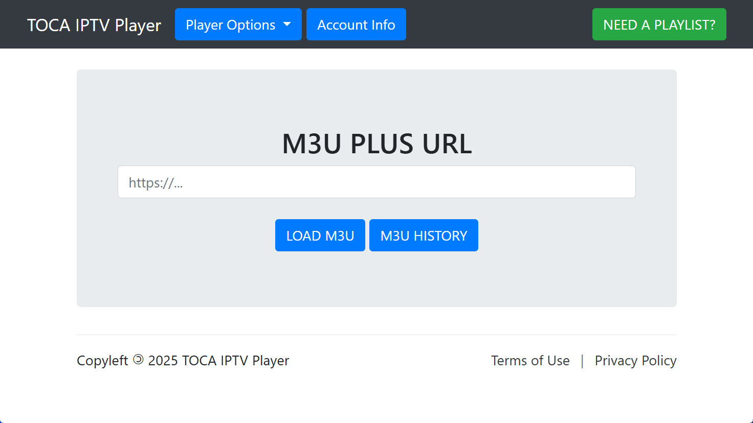Toca IPTV Player Screenshot